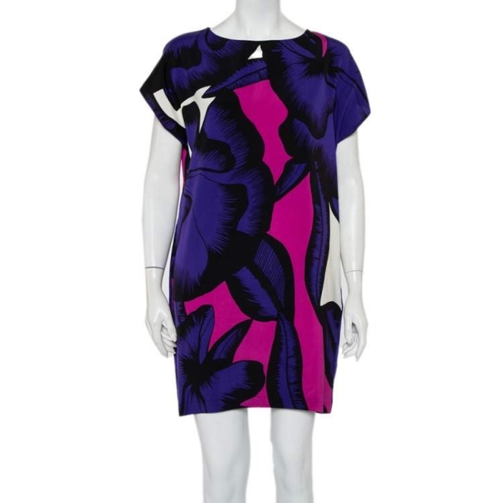 NWOT 💜 Diane Von Furstenberg Sz S Purple Floral Oversized Harriet Shift Dress